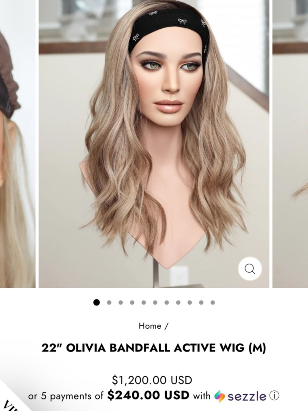 Active Wig Madison Hair Collection Olivia 22” Human Hair Never Worn SIZE SMALL